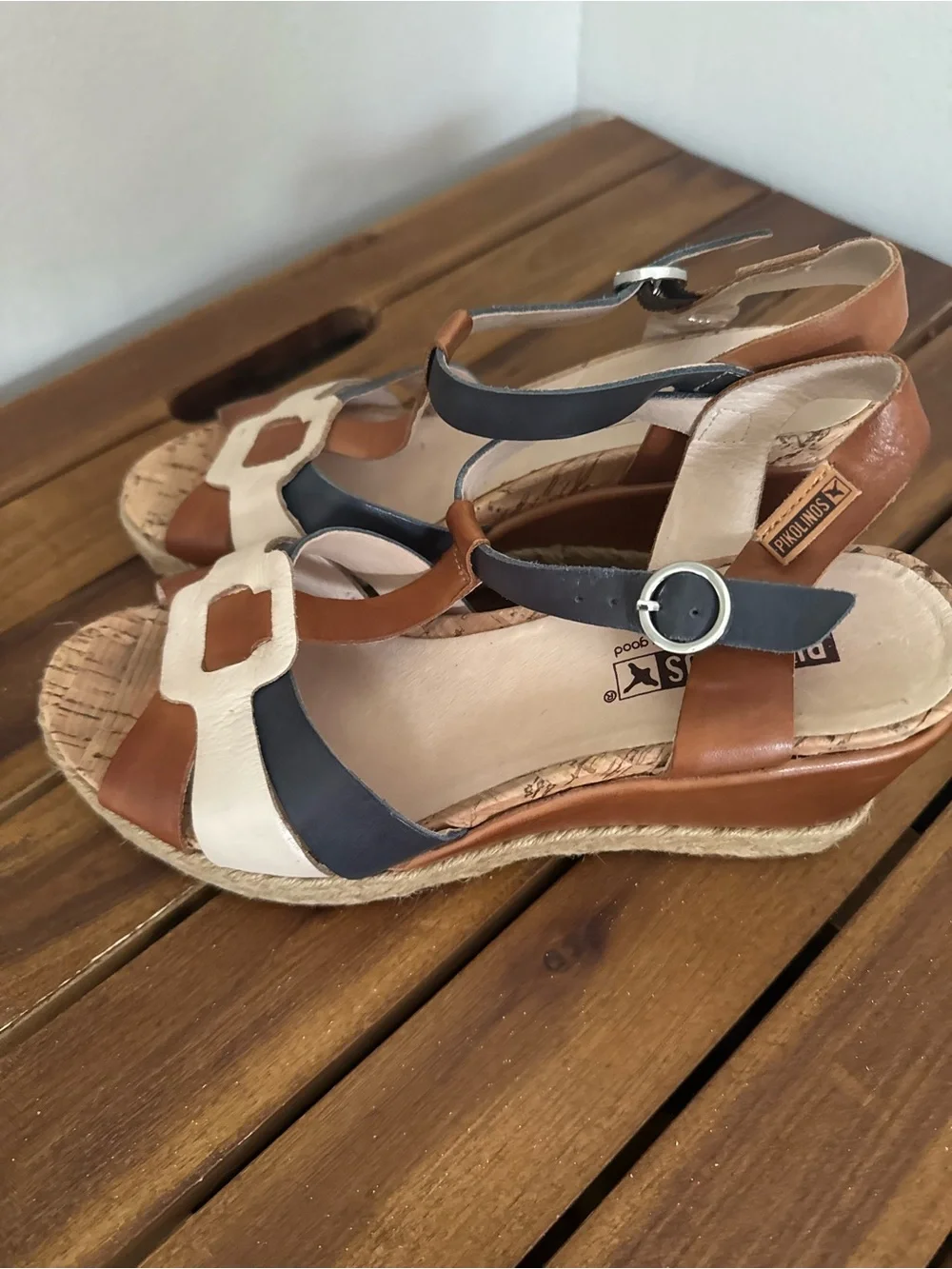 Pikolinos Mojacar Wedge sandals in brandy color size 7.5 comfortable shoes